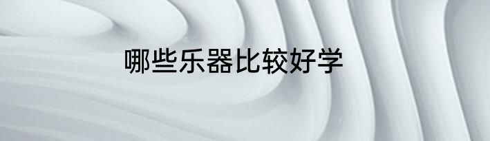 哪些乐器比较好学