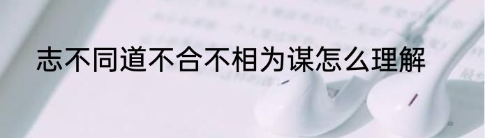 志不同道不合不相为谋怎么理解
