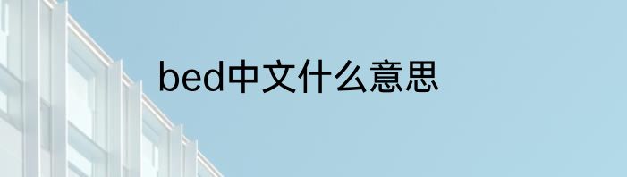 bed中文什么意思