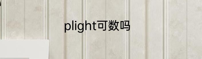 plight可数吗