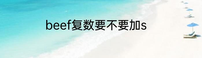 beef复数要不要加s