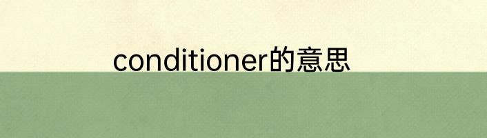 conditioner的意思