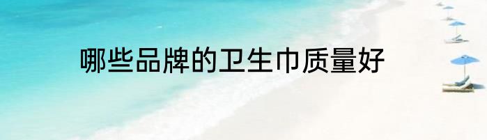 哪些品牌的卫生巾质量好