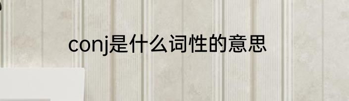 conj是什么词性的意思