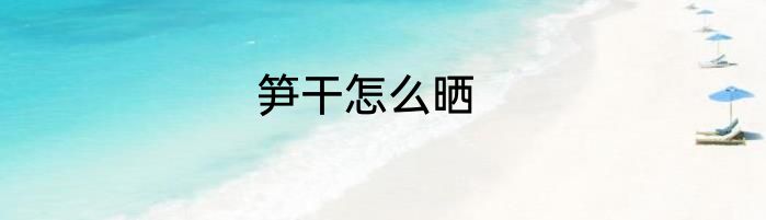 笋干怎么晒