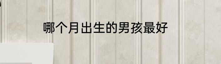 哪个月出生的男孩最好