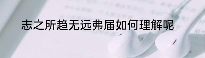 志之所趋无远弗届如何理解呢