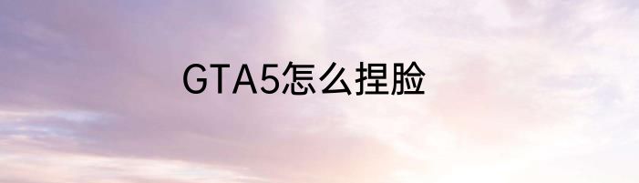 GTA5怎么捏脸