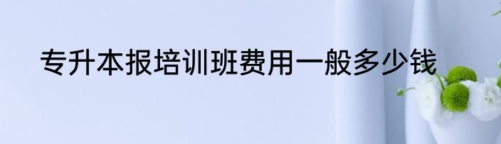 专升本报培训班费用一般多少钱