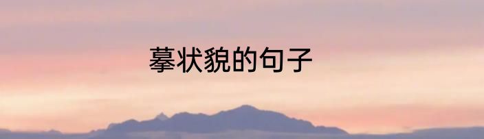 摹状貌的句子