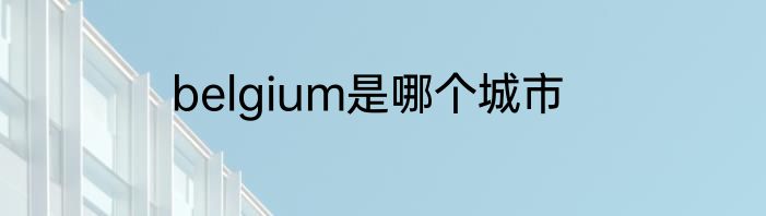 belgium是哪个城市
