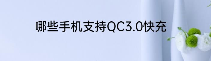 哪些手机支持QC3.0快充