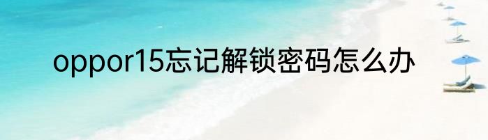 oppor15忘记解锁密码怎么办