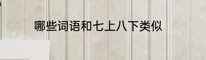 哪些词语和七上八下类似