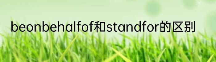 beonbehalfof和standfor的区别