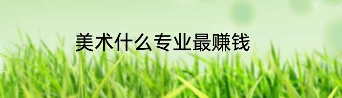 美术什么专业最赚钱