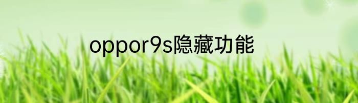 oppor9s隐藏功能