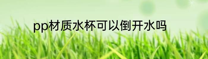 pp材质水杯可以倒开水吗