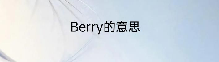 Berry的意思