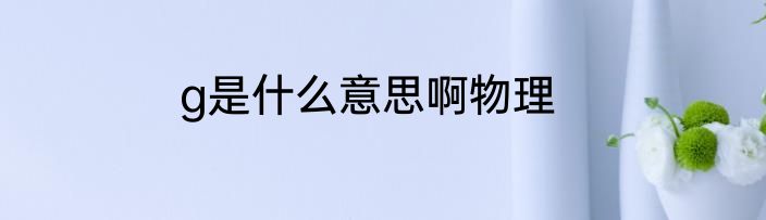 g是什么意思啊物理