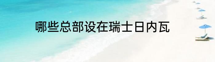 哪些总部设在瑞士日内瓦