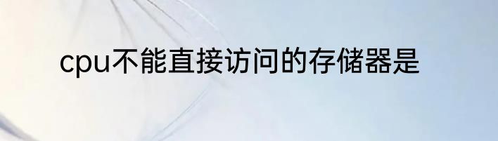 cpu不能直接访问的存储器是