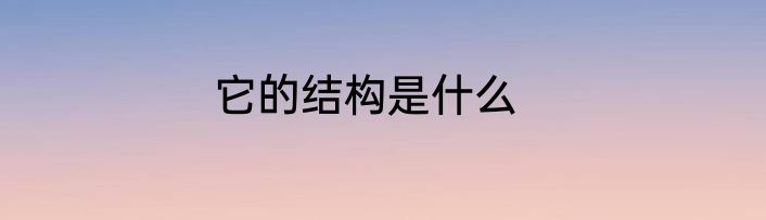 它的结构是什么
