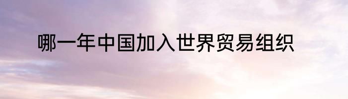哪一年中国加入世界贸易组织