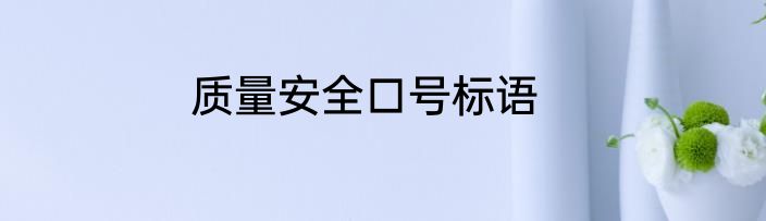 质量安全口号标语