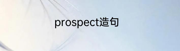 prospect造句