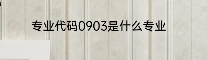 专业代码0903是什么专业