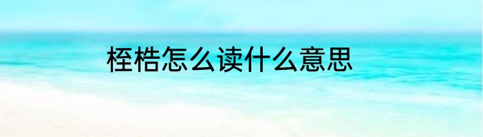 桎梏怎么读什么意思