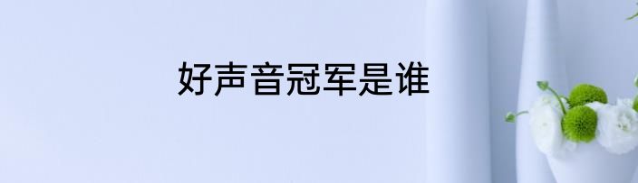 好声音冠军是谁