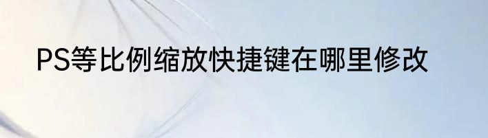 PS等比例缩放快捷键在哪里修改