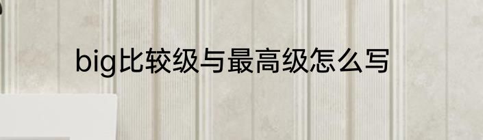big比较级与最高级怎么写