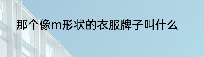 那个像m形状的衣服牌子叫什么