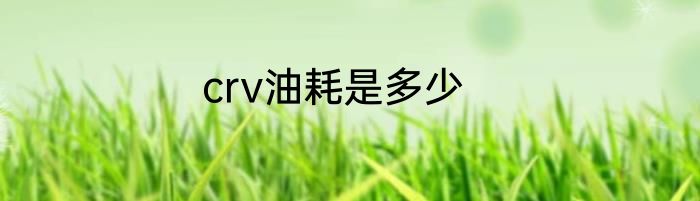 crv油耗是多少