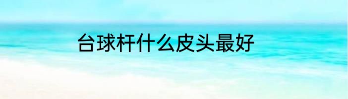 台球杆什么皮头最好