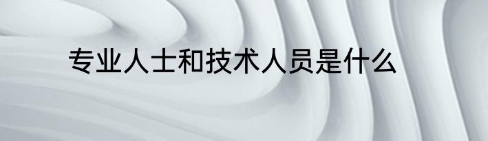 专业人士和技术人员是什么