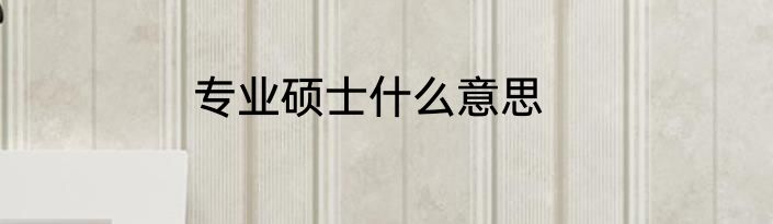 专业硕士什么意思