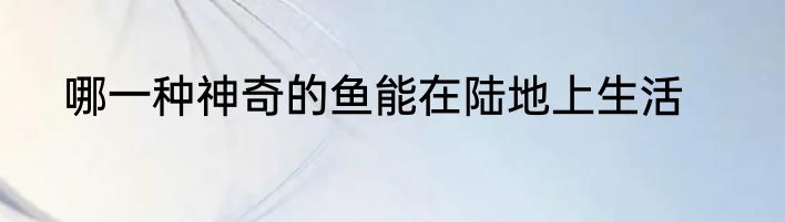 哪一种神奇的鱼能在陆地上生活