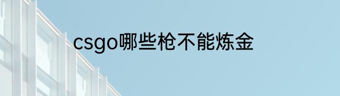 csgo哪些枪不能炼金