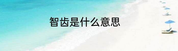 智齿是什么意思