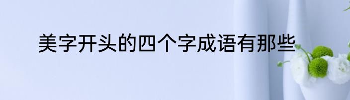 美字开头的四个字成语有那些