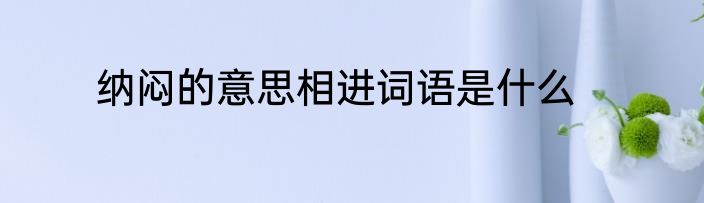 纳闷的意思相进词语是什么