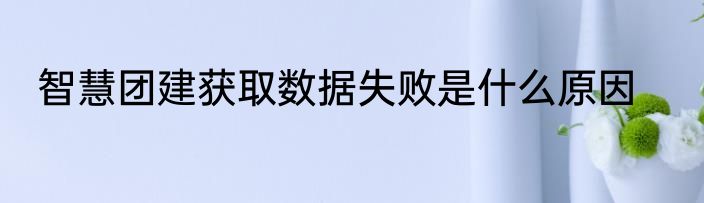 智慧团建获取数据失败是什么原因