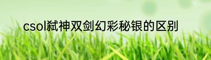csol弑神双剑幻彩秘银的区别