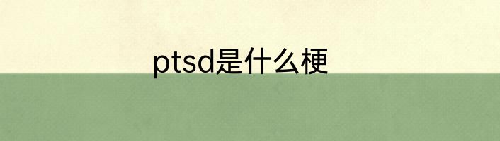 ptsd是什么梗