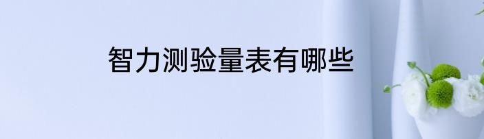 智力测验量表有哪些