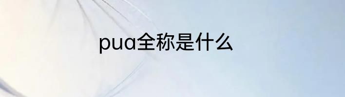 pua全称是什么